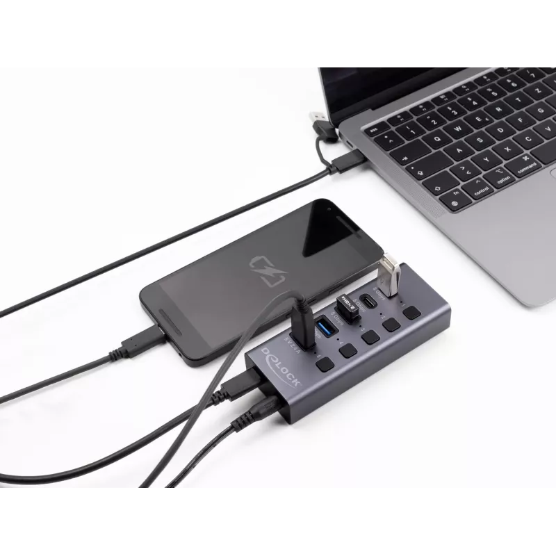USB hub Delock 64248 5 Gbit/s 2 x Type-A 2 x Type-C 1 rýchlonabíjací port