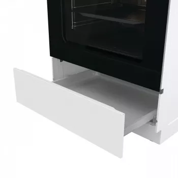 Voľne stojaci plynový sporák Gorenje GG6A10WFFM, biela, 4-horákový varný panel, 72 L plynová rúra, otočné ovládače vpredu