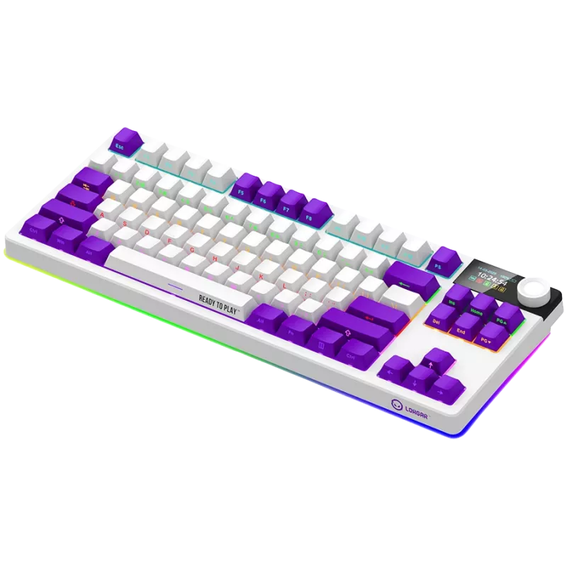 LORGAR KBP70TKLW, bezdrôtová TKL mechanická herná klávesnica Pro, biela, EN-layout