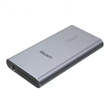 SSD puzdro Unitek S1206A pre 2× M.2 NVMe PCIe Gen3 x4 disky, USB 3.2 Gen 2 (10 Gbit/s), hliník, USB-C, vrátane napájacieho zdroja
