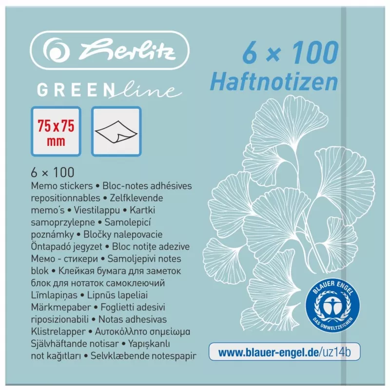 Poznámkový papier obdĺžnikový Herlitz 50033430 modrá zelená žltá