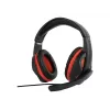 Káblový herný headset GEMBIRD GHS-03 — 20–20000 Hz, 2 m kábel, 250 g, čierna/červená