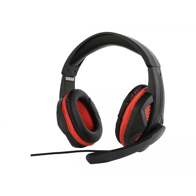 Káblový herný headset GEMBIRD GHS-03 — 20–20000 Hz, 2 m kábel, 250 g, čierna/červená