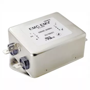 Akyga EN2060-1-F jednofázový EMI filter, 1 A, 120–250 V AC, 50/60 Hz, 6,3 mm konektory