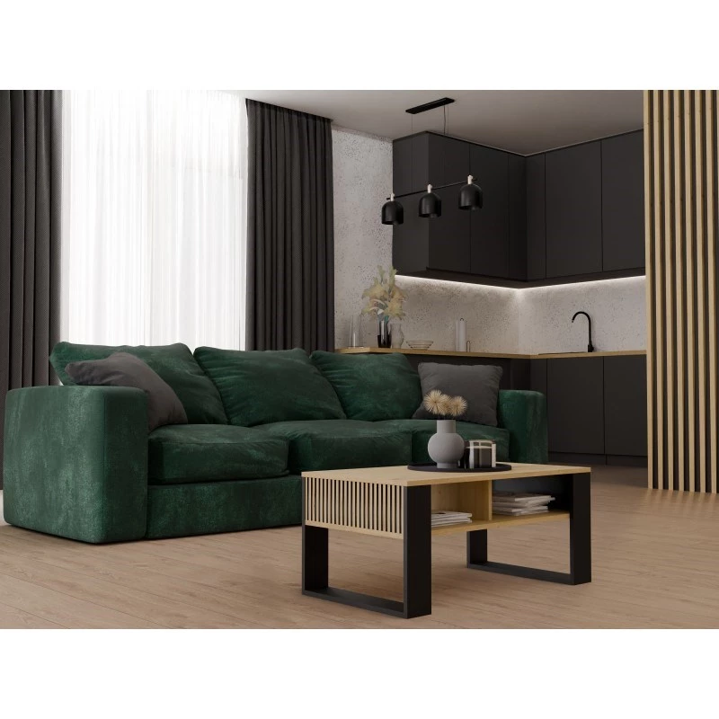 top e shop STOLIK KAWOWY ŁAWA MODERN 2P štíhly Dub Artisan čierne lamely