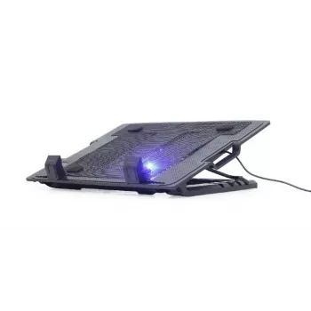 Chladiaci podložka pod notebook Gembird NBS-1F17T-01, pre obrazovky do 17 palcov, 1×15 cm ventilátor, USB 2.0, 370×265×33 mm, 350 mA, čierna