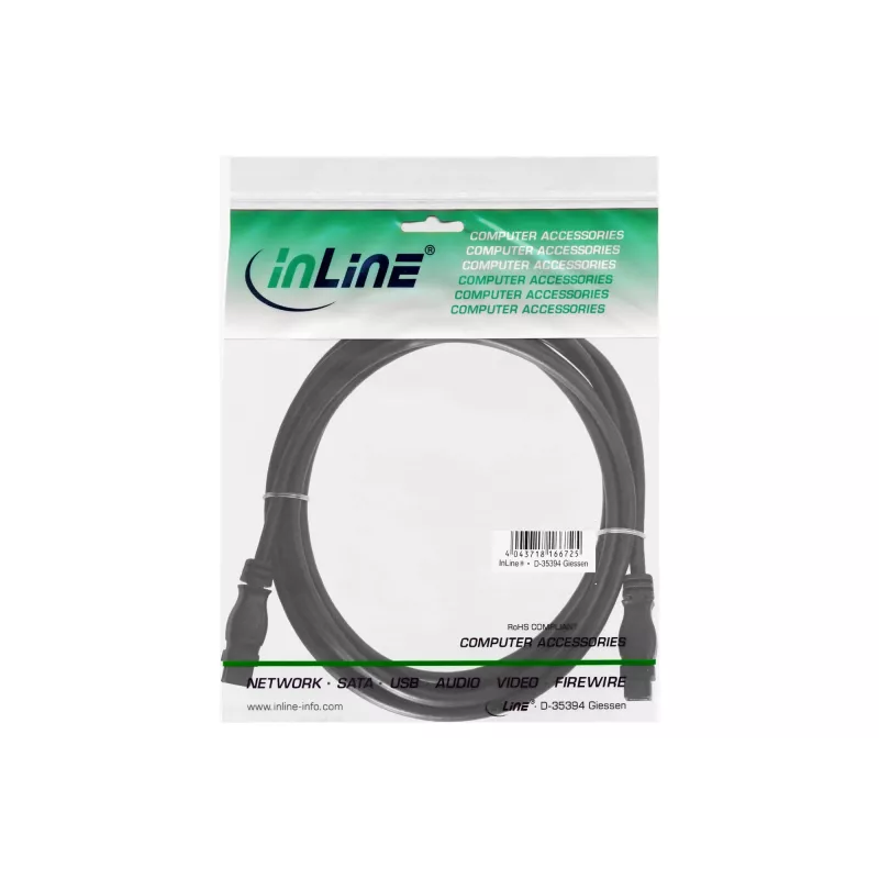 FireWire 800 kábel InLine 39902 1,8 m konektor samec/konektor samec čierny