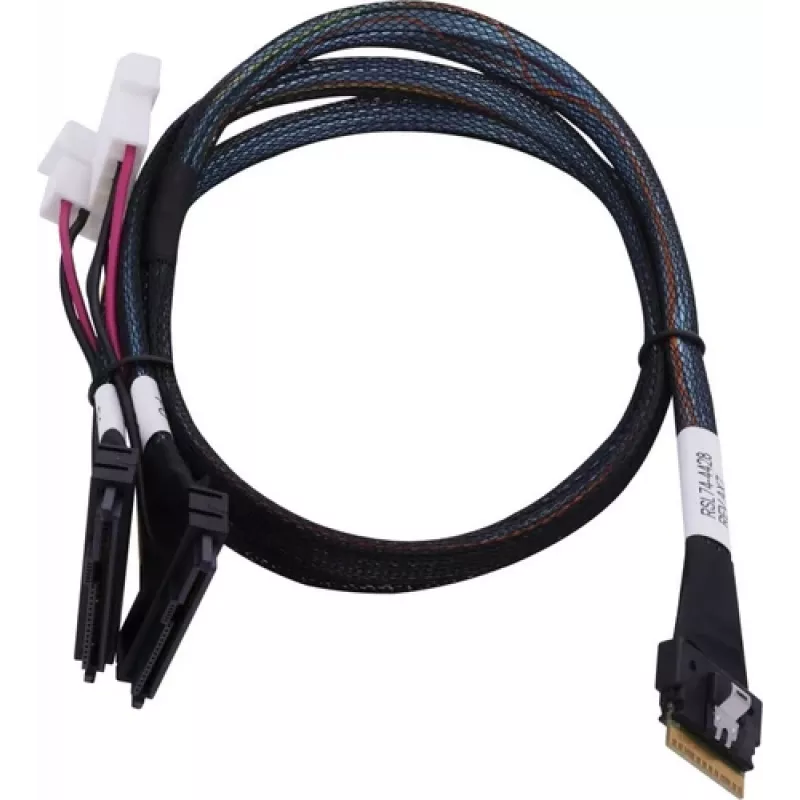 SAS kábel ADAPTEC Microchip Technology 2305500-R SlimSAS ×8 na 2×2SFF-8639 U.2, 0,8 m, čierny