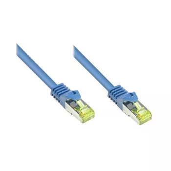 RJ45 patch kábel s Cat.7 káblom a ochranou západky (RNS®), S/FTP, PiMF, bezhalogénový, 600 MHz, OFC, modrá, 30 m, Good Connections® (8070R-300B)