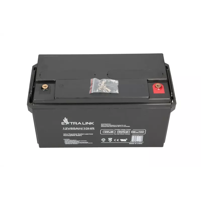 Uzavretá olovená batéria Extralink Akkumulator AGM 12V 65Ah, VRLA, čierna, 1 ks