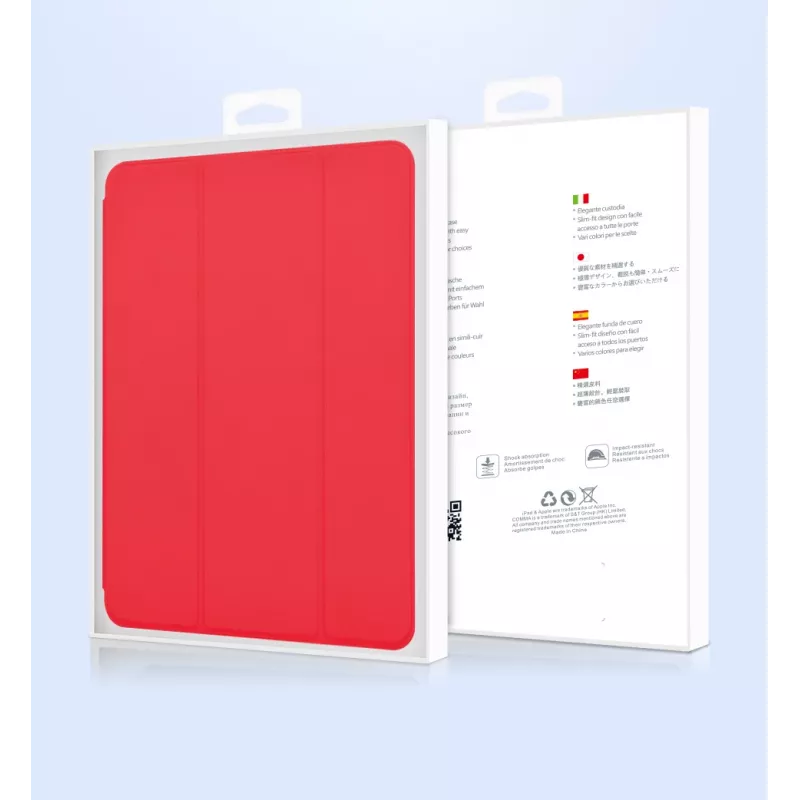 Kožené puzdro na tablet Devia pre iPad Air 2019 / iPad Pro 10.5 so štrbinou na pero, červené