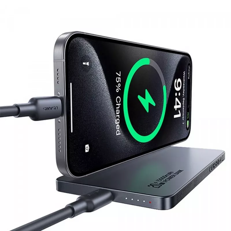 PowerBank 5000mAh 20W indukčný MagSafe titán