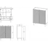Regál cama meble ONDA 2D2SZ knižnica 98×45×127 cm čierna