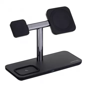 Voľne stojaca nabíjacia stanica UNITEK P1212A 15 W bezdrôtová ABS čierna strieborná