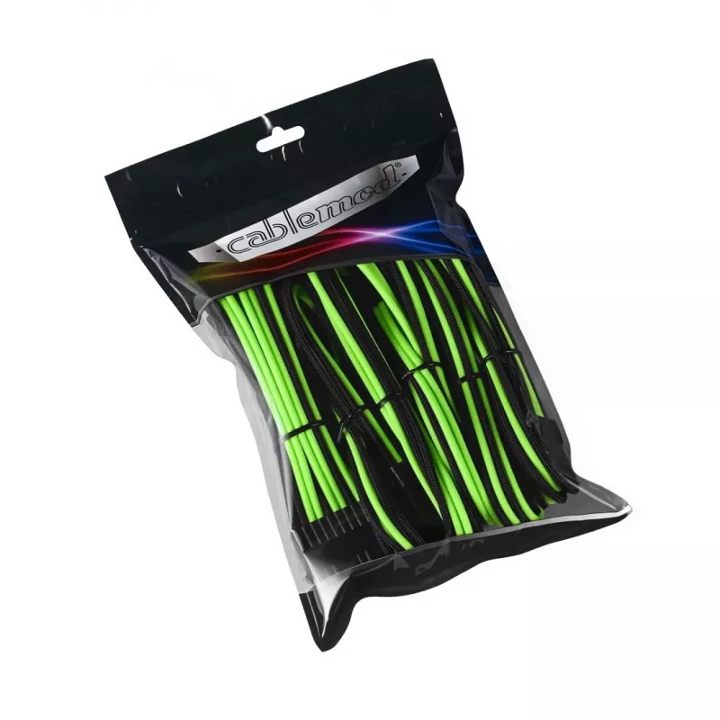 Interný napájací kábel CableMod CM-PCAB-BKIT-NKKLG-3PK-R čierny zelený