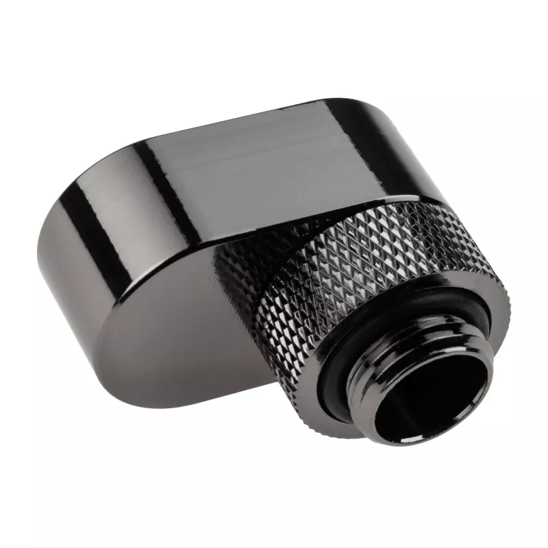 XSPC rotačný 14mm offset G1/4 fitting, chróm čierna - zahnutý rotačný konektor pre vodné chladenie