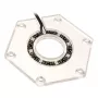 Montážna sada BitsPower Hexagon BP-WTHU-RGB — akryl transparentný, 91,4×80×6,5 mm