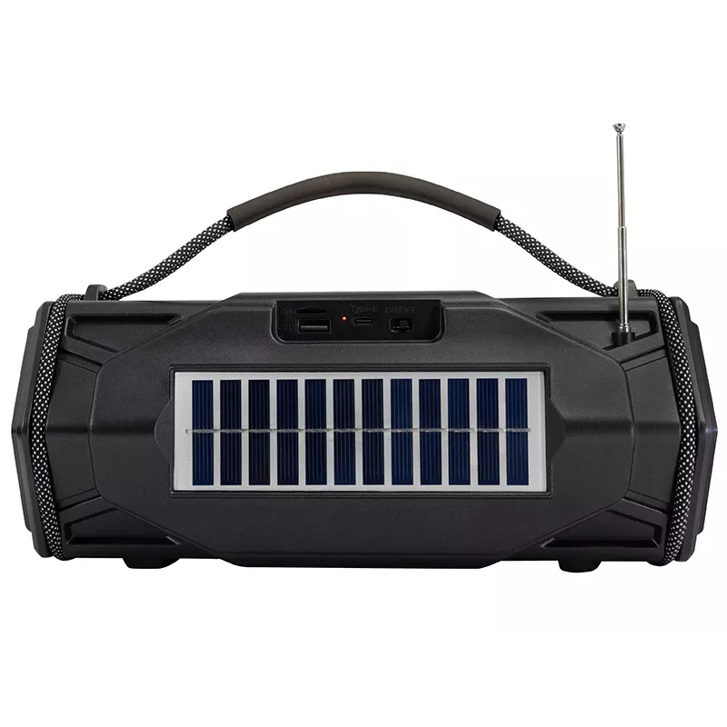 Tracer Explorer TRAGLO47616 prenosný Bluetooth reproduktor, TWS, Bluetooth 5.3, 15 W RMS, rádio FM, baterka, solárny panel, powerbanka 1800 mAh, microSD, čierny
