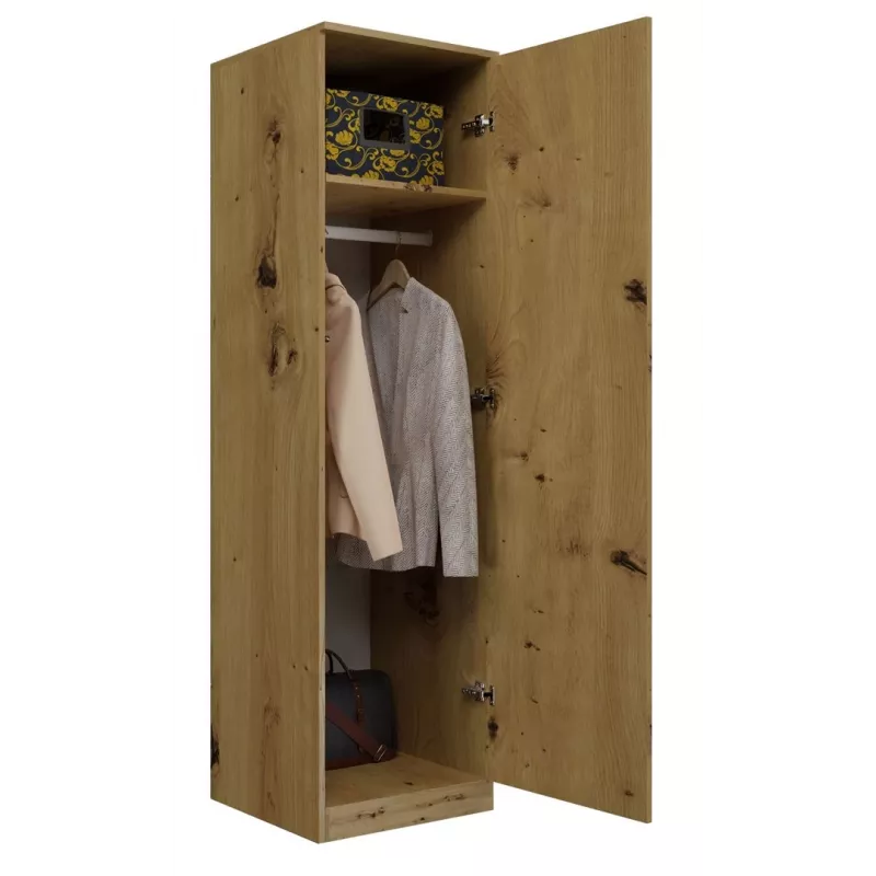 Topeshop SD-50 ARTISAN KPL spálňová skriňa/šatník 5 políc 1 dvere dub