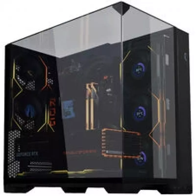 Lian Li O11 Vision Compact PC skriňa bundle + 3x UNI FAN SL-INF 120 Reverse Blade ventilátor - čierna