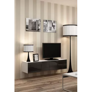 Cama TV stojan VIGO 140 30/140/40 biela/čierna lesklá
