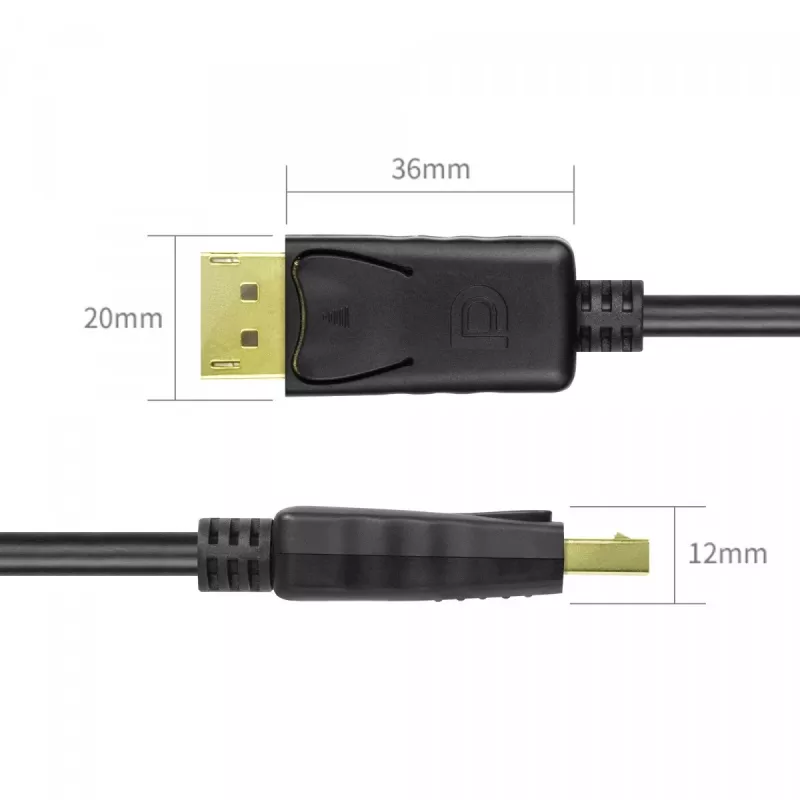 DisplayPort kábel Unitek Y-C609BK — 3 m, samec-samec, čierny