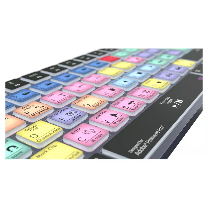 LogicKeyboard Titan DE Mac klávesnica pre Adobe Premiere Pro CC — nemecké rozloženie