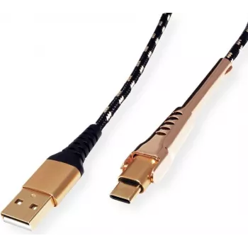 ROLINE 11.02.8920 USB kábel 1 m USB 2.0 USB A USB C čierny - zlatý (11.02.8920)