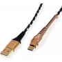 ROLINE 11.02.8920 USB kábel 1 m USB 2.0 USB A USB C čierny - zlatý (11.02.8920)