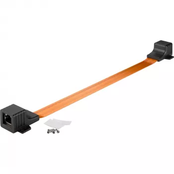 Priechodka do okna ultra-slim, RJ45, kábel čierny/meď, 30 cm