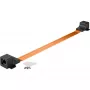 Priechodka do okna ultra-slim, RJ45, kábel čierny/meď, 30 cm
