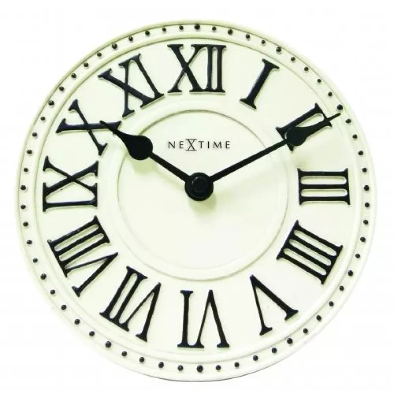 NeXtime hodiny 5187wi London Table, Ø16 cm, nástenné, biele/čierne+B32