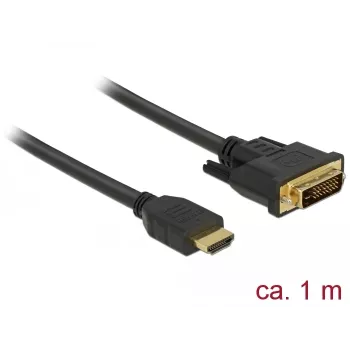 DeLOCK 85652 video káblový adaptér 1 m HDMI typ A (Standard) DVI čierny (85652)