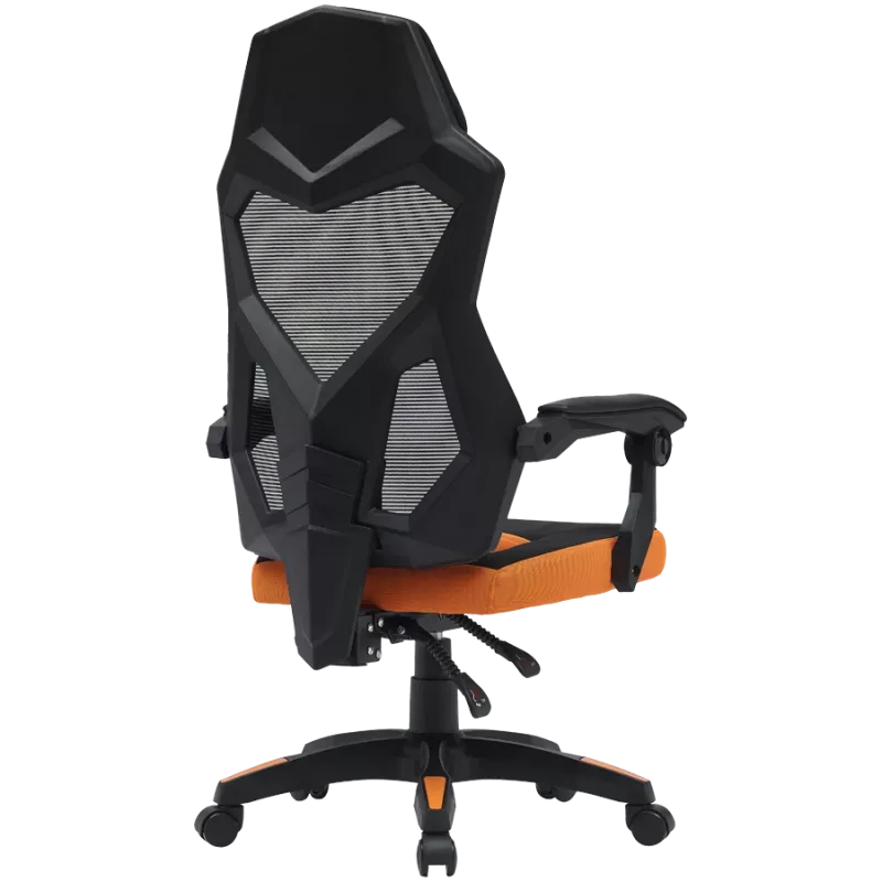 Herná stolička CANYON Wave MCH02 — mesh operadlo, ergonomický dizajn, čierna/oranžová