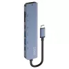 USB Type-C hub SAVIO AK-82 s HDMI, MicroSD, USB 3.2 Gen1, PD priechod, 4K@30Hz, 5000 Mbit/s, čierny