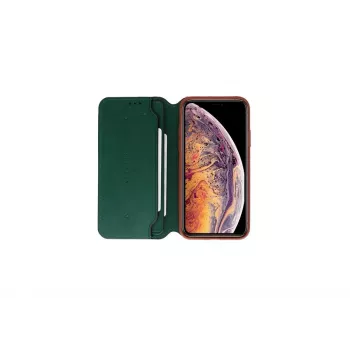 Ochranné puzdro VixFox pre iPhone XSMAX – lesná zelená, folio puzdro s priehradkou na karty