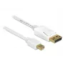 DisplayPort kábel DeLOCK 83484 Mini DisplayPort 5 m biely