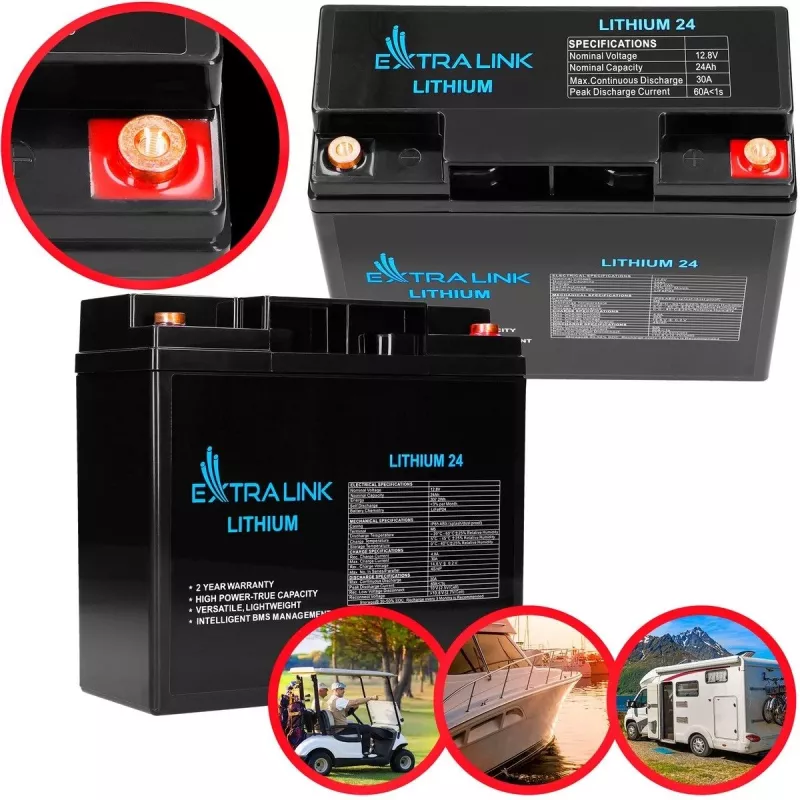 Extralink batéria LiFePO4 24000 mAh 12,8 V