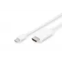 Digitus ASSMANN - adaptérový kábel - Mini DisplayPort samec na HDMI samec - 2 m - trojitá izolácia - biely - tvarovaný, 4K podpora (AK-340304-0