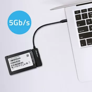QOLTEC SATA adaptér 52269 pre 2,5-palcový disk na USB-C, podporuje až do 2 TB