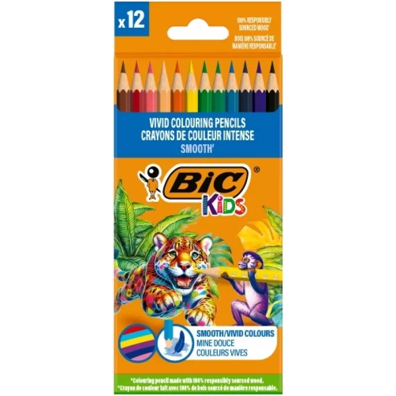 BIC pastelky Kids Smooth 12 farieb sada