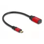 USB adaptér DeLOCK 60172 USB Type-C samec na USB Type-A samica 10 Gbit/s 15 cm červený kov