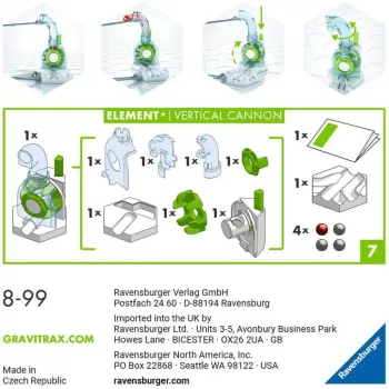 Ravensburger GraviTrax Element Vertikálne delo – rozšírenie trate (27465) pre systémy guľôčkových dráh