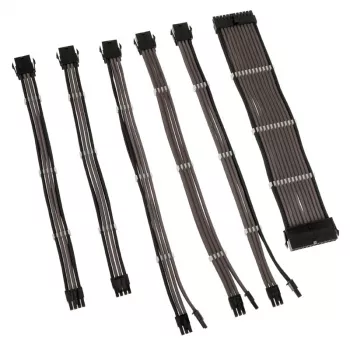 Sada predlžovacích káblov Kolink Core Adept – PET poťah, 6-dielna sada, 20+4-pin, 8-pin, 4+4-pin, 3×6+2-pin (300–350 mm)