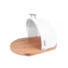 Chlebník Maestro MR-1678G oválny, plast a bambus, 350×200×250 mm, posuvné biele veko