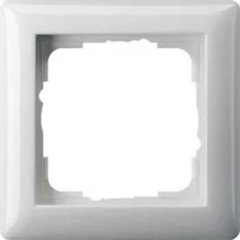 Nástenný rám Gira Standard 55 biely — bezskrutkový, termoplast, 80,7×80,7 mm, hrúbka 11,4 mm