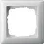 Nástenný rám Gira Standard 55 biely — bezskrutkový, termoplast, 80,7×80,7 mm, hrúbka 11,4 mm