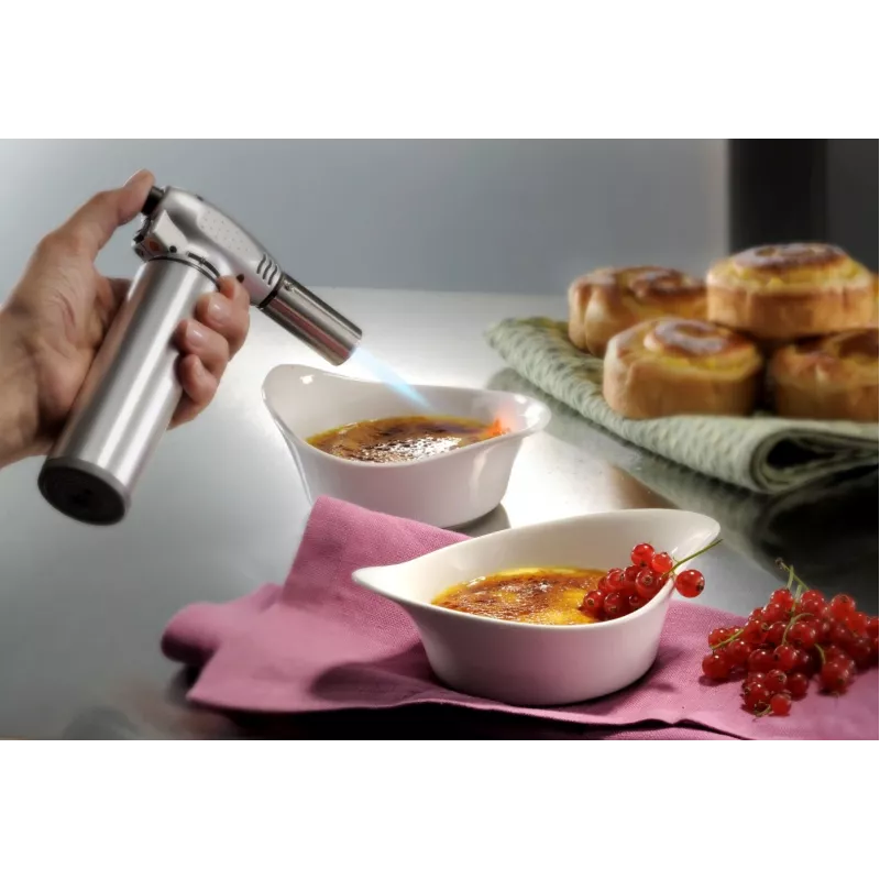 GEFU FUEGO Creme Brulee kuchynský horák G-35400, čierny/nehrdzavejúca oceľ