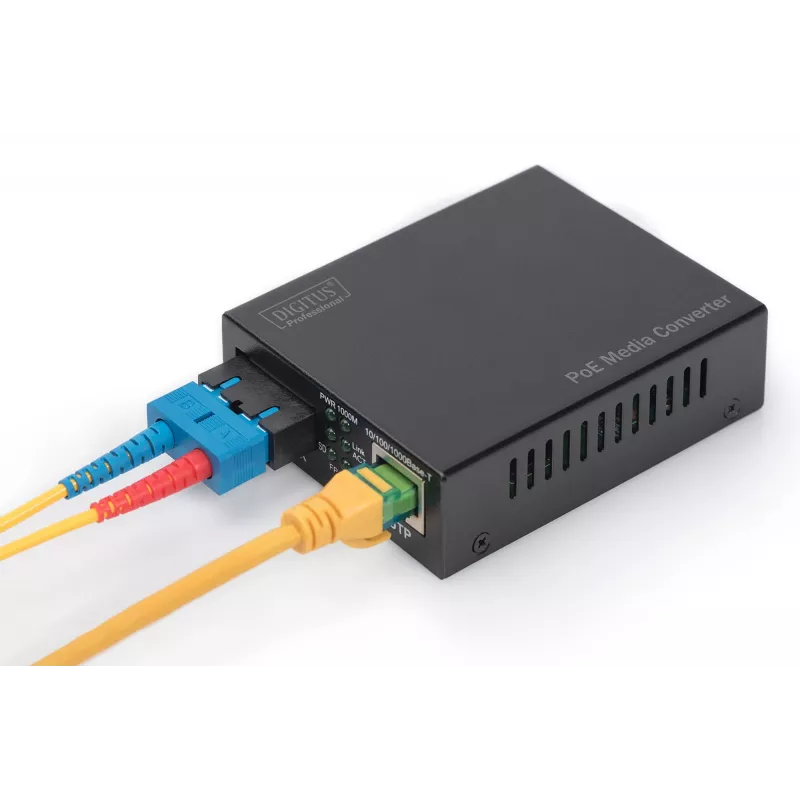 Digitus Gigabit PoE mediálny konvertor, RJ45 / SC, MM, PSE