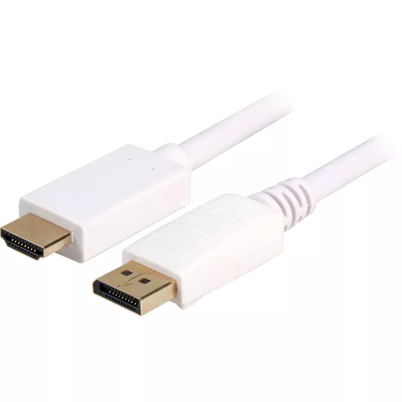 Sharkoon adaptérový kábel Displayport 1.2 > HDMI 4K biely 3 metre